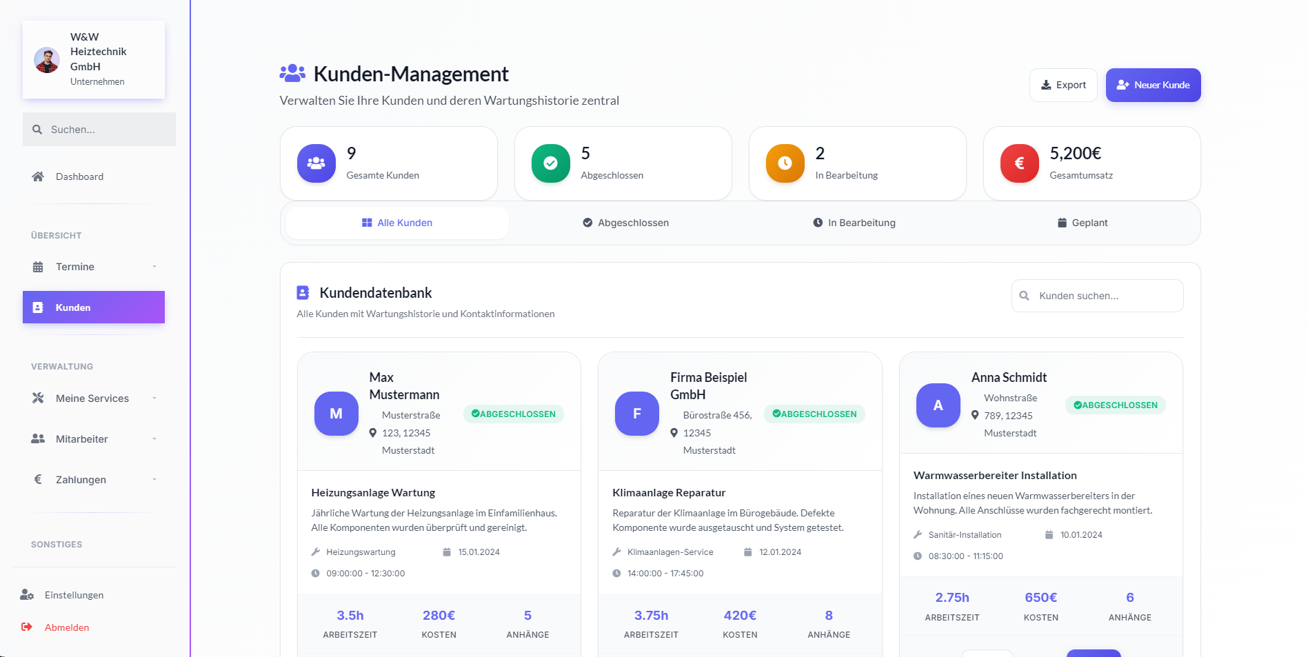 Kunden-Management CRM